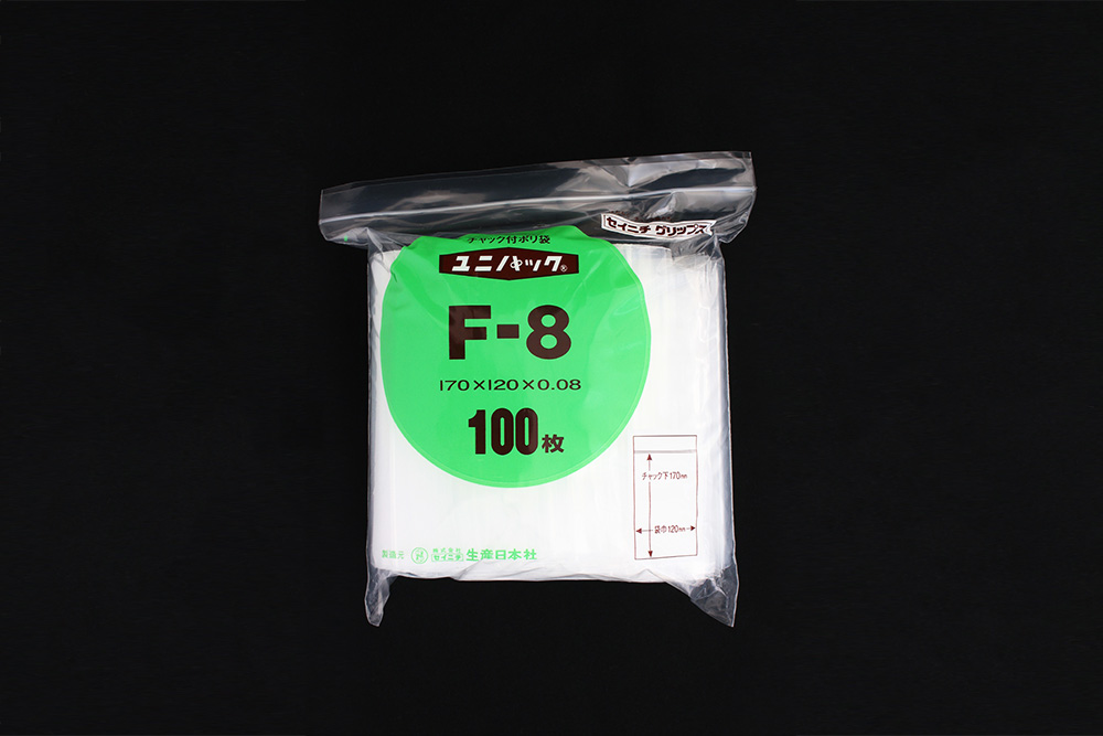 unipack（透明）F-8 170 x 120mm 0.08mm厚（100张）