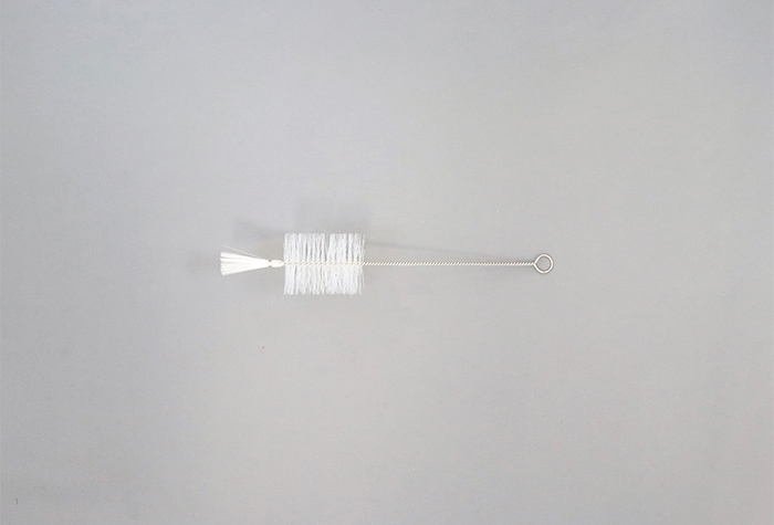 试管清洁刷（PBT发型：白色）刷长50mm x刷直径&phi;40mmx总长度220mm（10件）