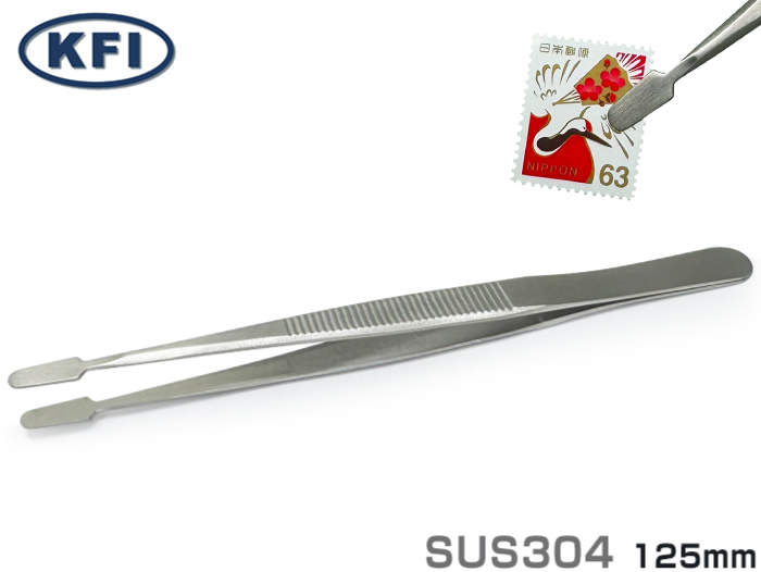 精密镊子K-16中甲板125mm SUS304（160001）