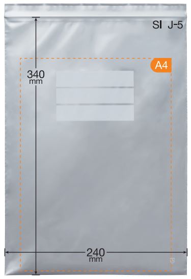 Unipack Silver SI J-5 340 x 240 x 0.04mm厚（100张）