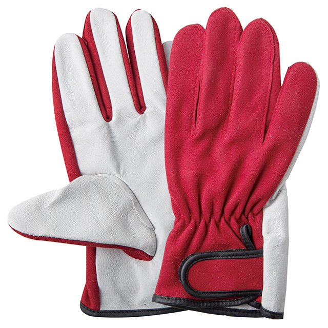 猪皮革和高弹性织物手套2720定制LL（包括10对）