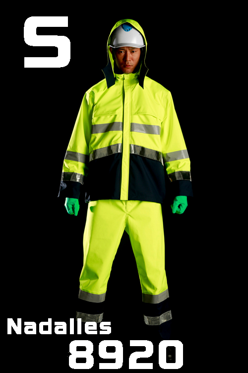 高可见性纳达雷斯雨西装8920顶部和底部荧光黄色 -  S大小