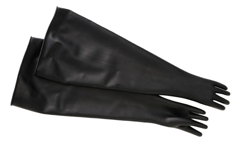 天然橡胶导电手套，弯曲的手，厚度0.8mm x长800mm