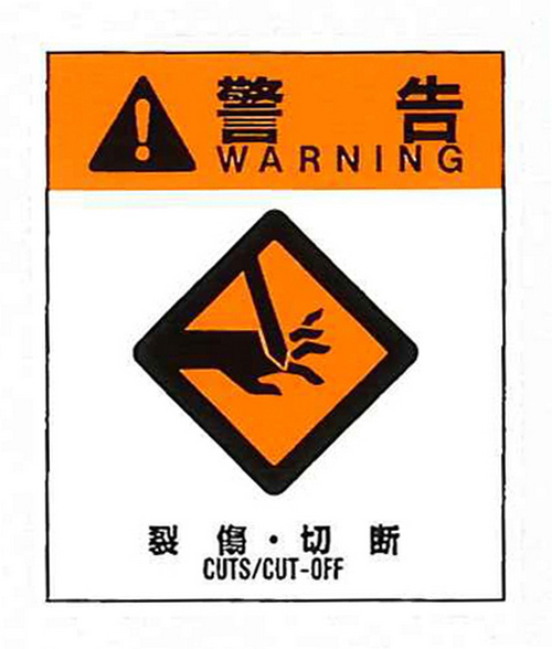 警告标签警告2（004）撕裂/切割大76mm x 64mm 50件