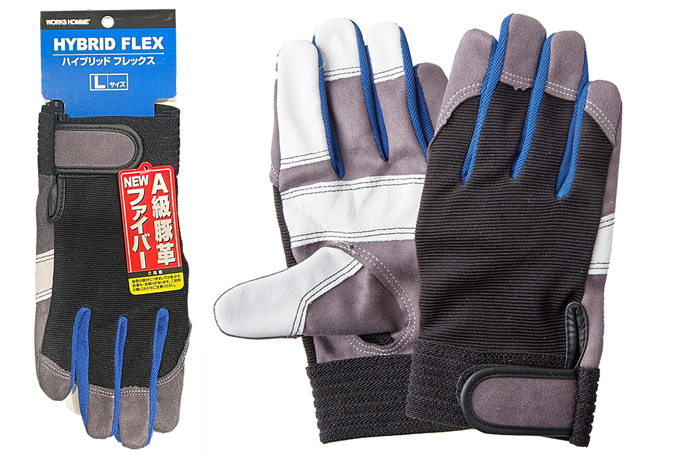 猪皮革和高弹性织物手套2710 Flex L（包括10对）