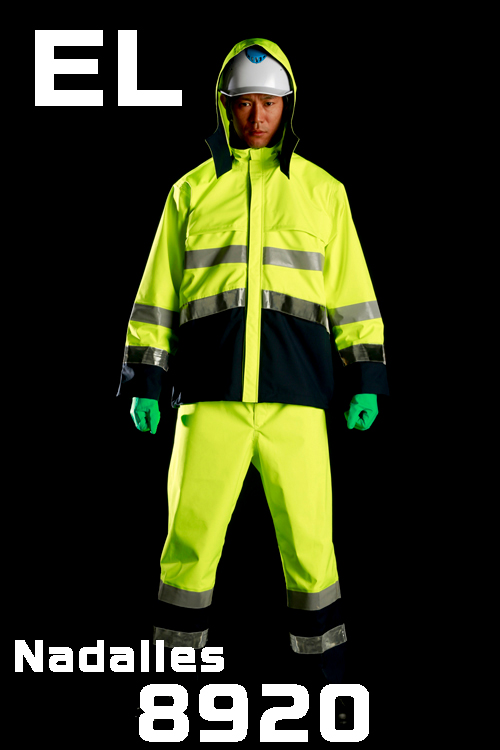 高可见性纳达雷斯雨西装8920顶部和底部荧光黄色 -  EL尺寸
