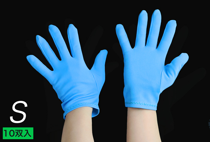 彩色尼龙手套，萨克斯，尺寸S，编号8010-1-C4-SP1（包括10对）