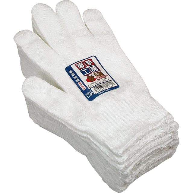 纯棉手套1750 Sarashi高量表。 420克，一种尺寸适合所有（10个破折号）