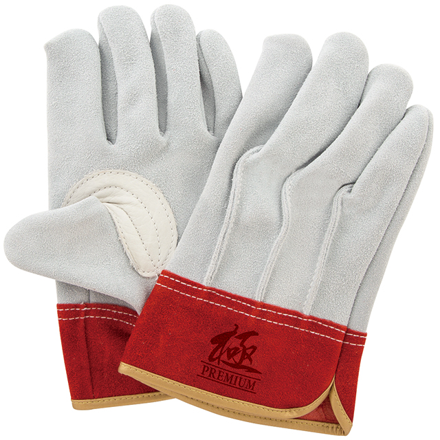 真正的牛皮手套KS453指尖白色皮革L（免费）尺寸10对