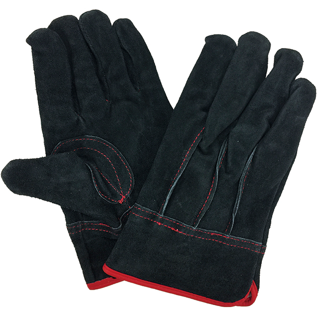 油牛皮革手套KS477 Kagetora黑色缝线内缝线L大小10对