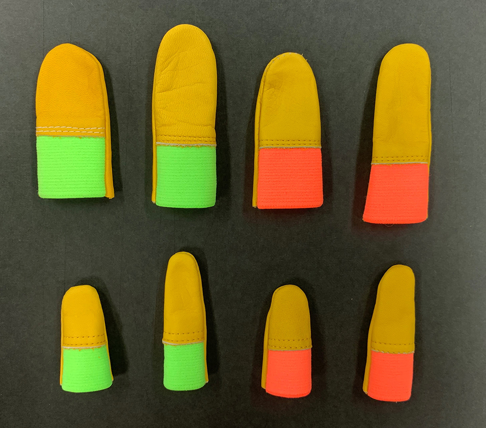   的牛皮手指麻袋，食指，橙色，10件，4017W2-OR