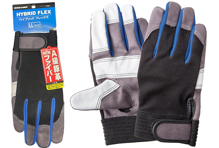 猪皮革和高弹性织物手套2710 Flex LL（包括10对）