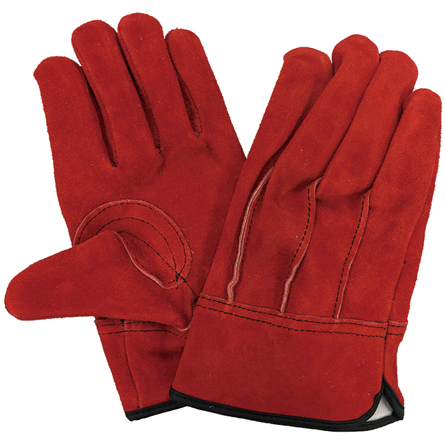 油牛皮革手套KS475凤凰红背缝线内缝线l尺寸10对