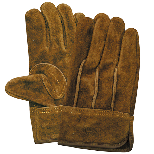 油牛皮革手套KS445棕色后缝线L尺寸10对