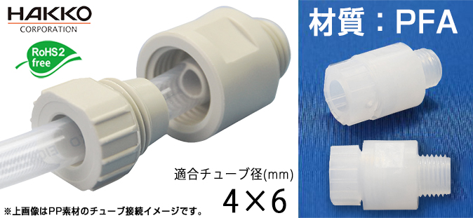 层压管4x6-R1/4-PFA的树脂连接器