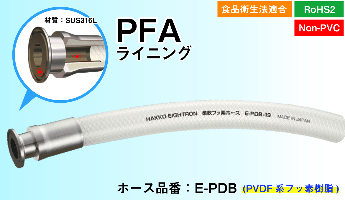 柔性氟软管PFA Linux单侧小动脉拟合（38mm x 48mm）E-PDB-38-F1.5S-OSF-PFA（1M）