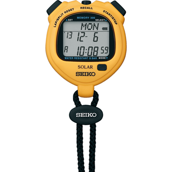 精工数字停止手表SVAJ003标准太阳能黄色