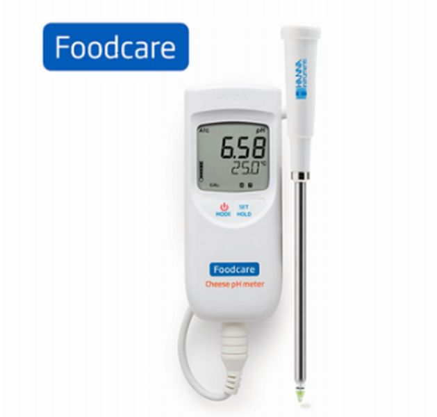 便携式pH/&deg;C仪表（用于奶酪）1M电缆HI 99165D