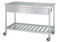 带脚轮的工作表（SUS430/带抽屉/雪架）WDSC-18090-U75 1800x900x800