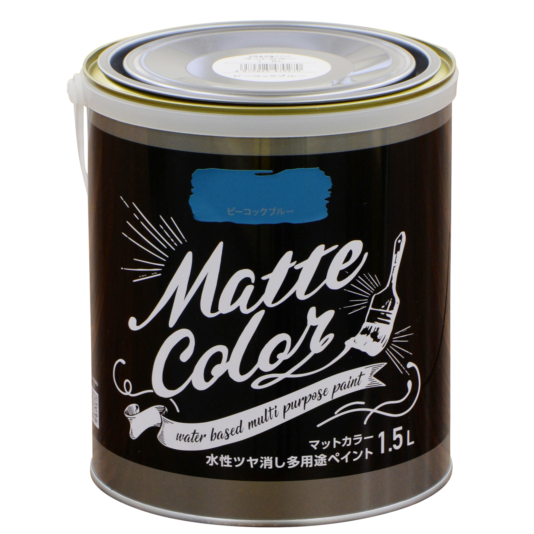 水基多功能油漆哑光颜色1.5L孔雀蓝色