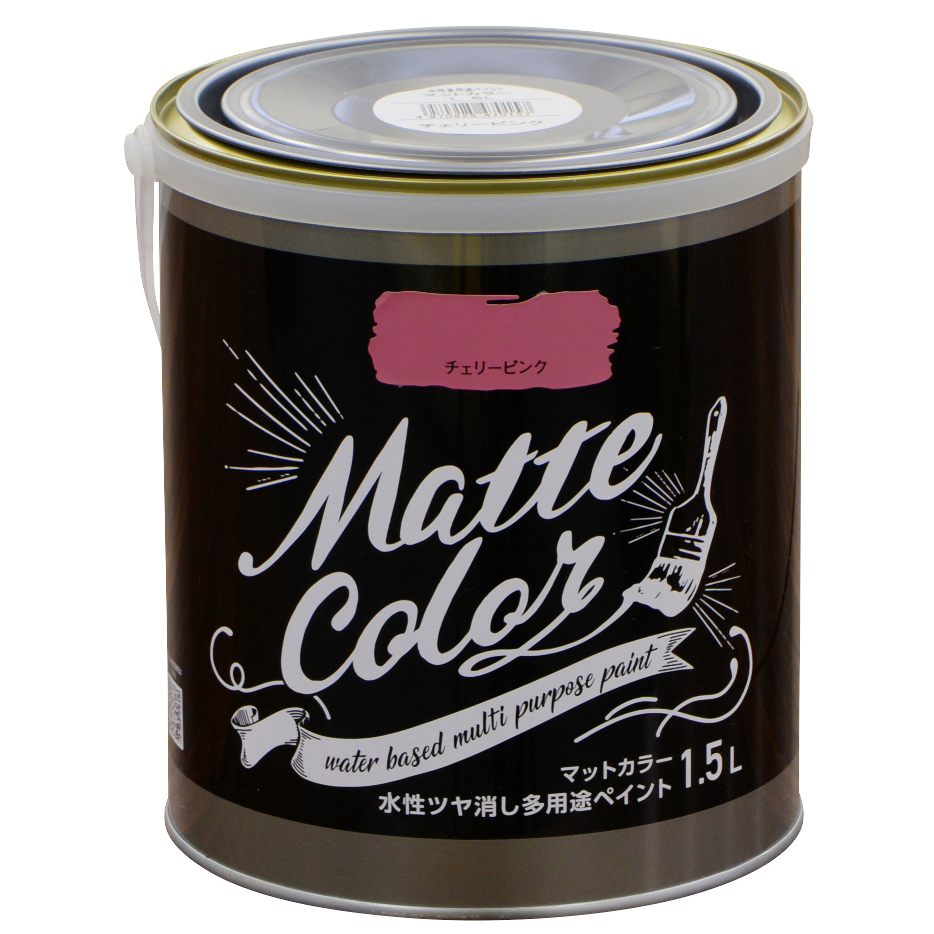 水基多功能油漆哑光颜色1.5L樱桃粉红色