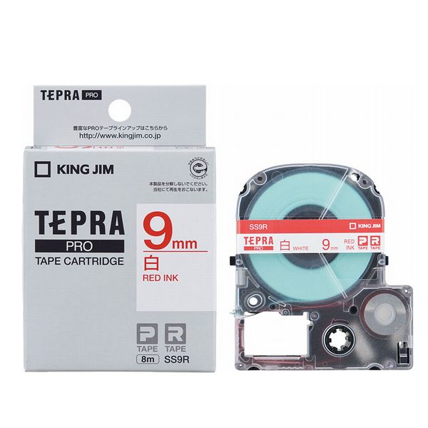 Tepra Pro White标签（8M，红色字母SS9R）