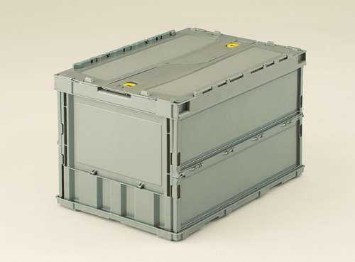 稀薄的折叠容器扁平式套式锁盖，灰色