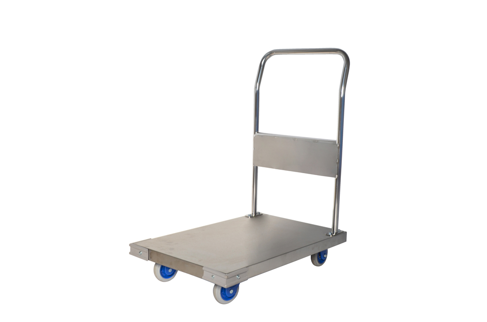 安静的不锈钢多莉（固定手柄类型）SUS-102GS 730x455xH865mm负载容量150kg