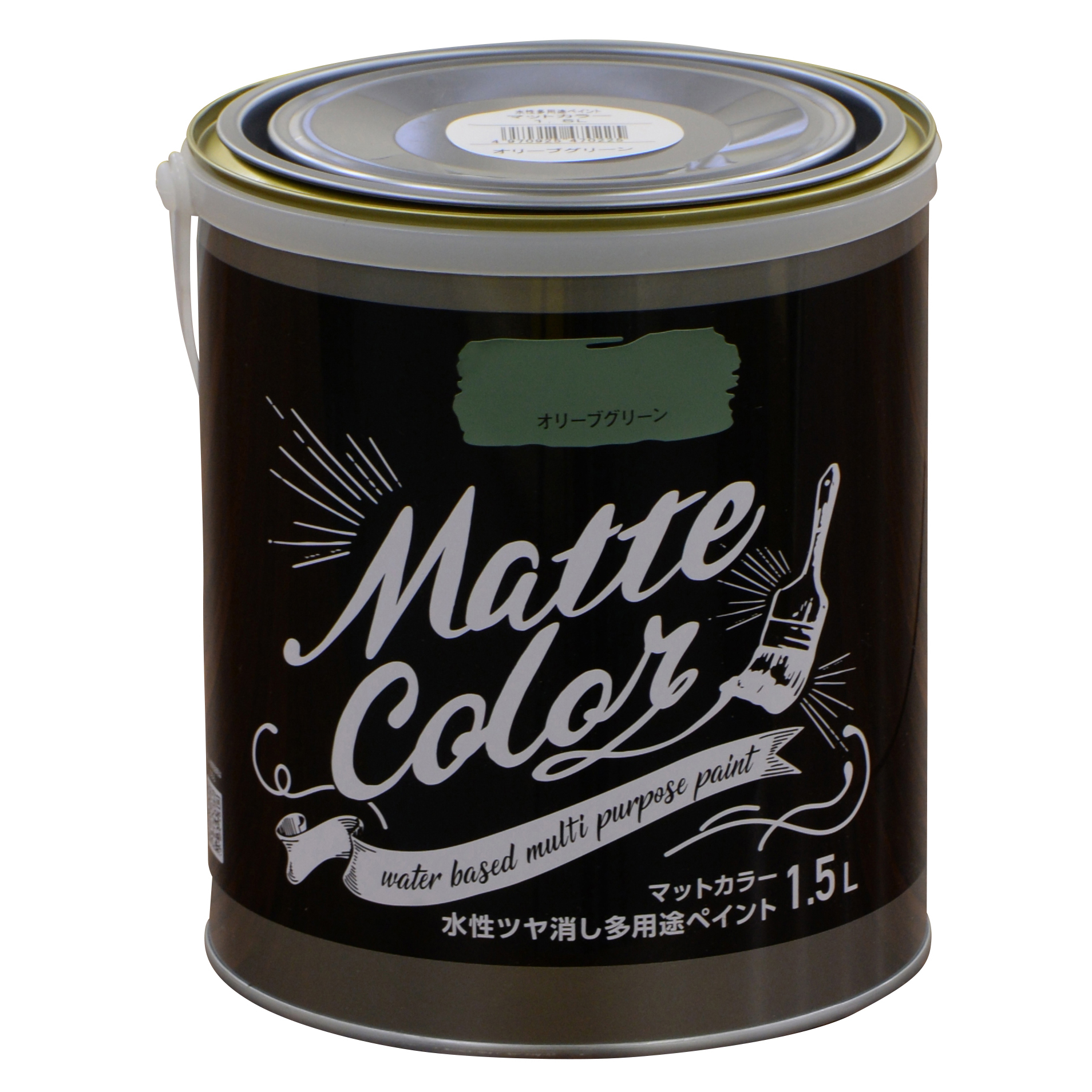 水基多功能油漆哑光颜色1.5L橄榄绿色