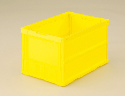 薄折叠容器平坦，无盖，黄色，530 x 366 x 325hmm
