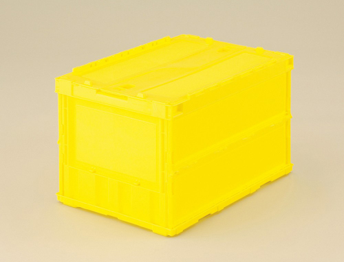 薄折叠容器petanco带幻灯片锁基座，黄色530x366x336hmm
